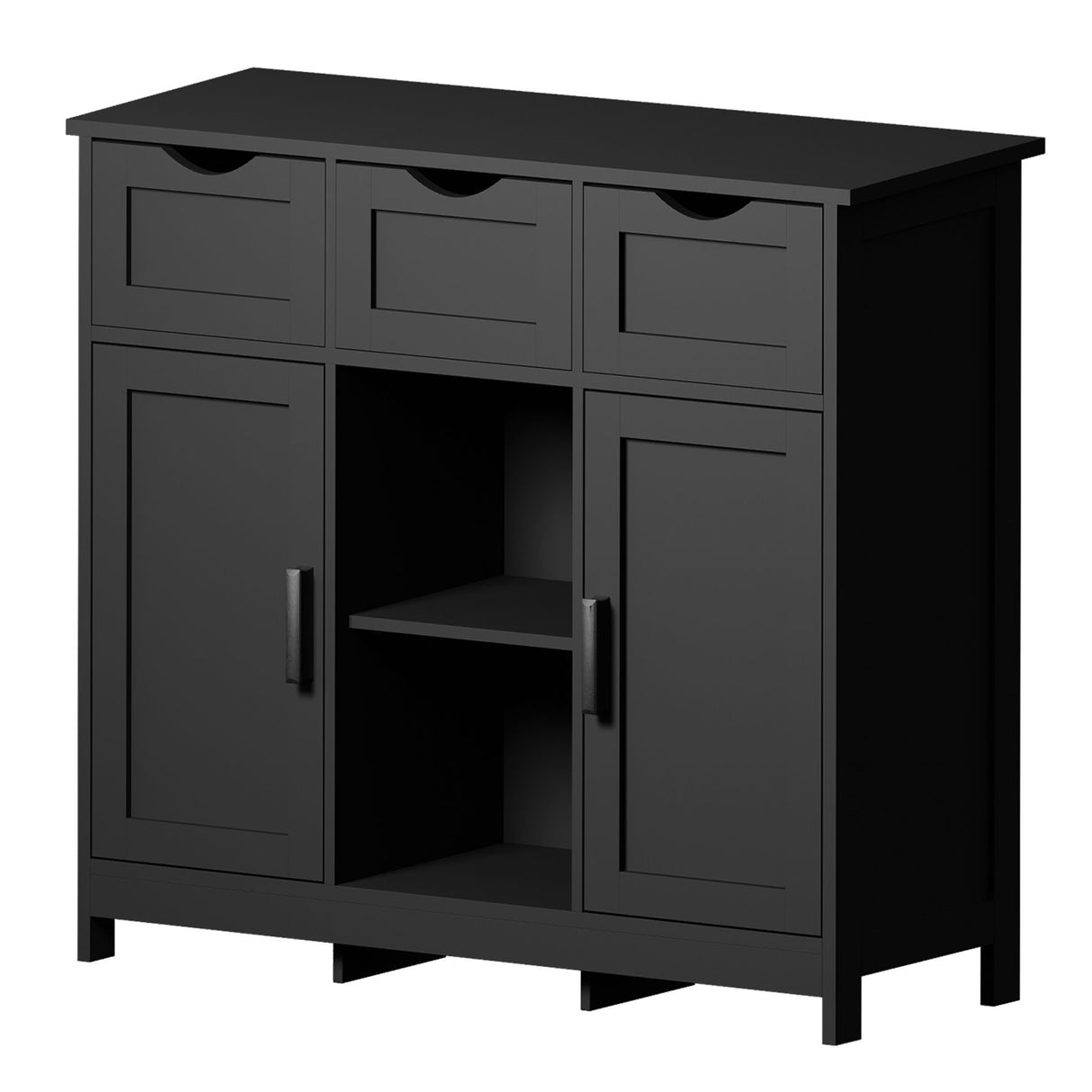 Storage Cabinet Wooden Floor Accent 31in x 12in with Drawers Shelves