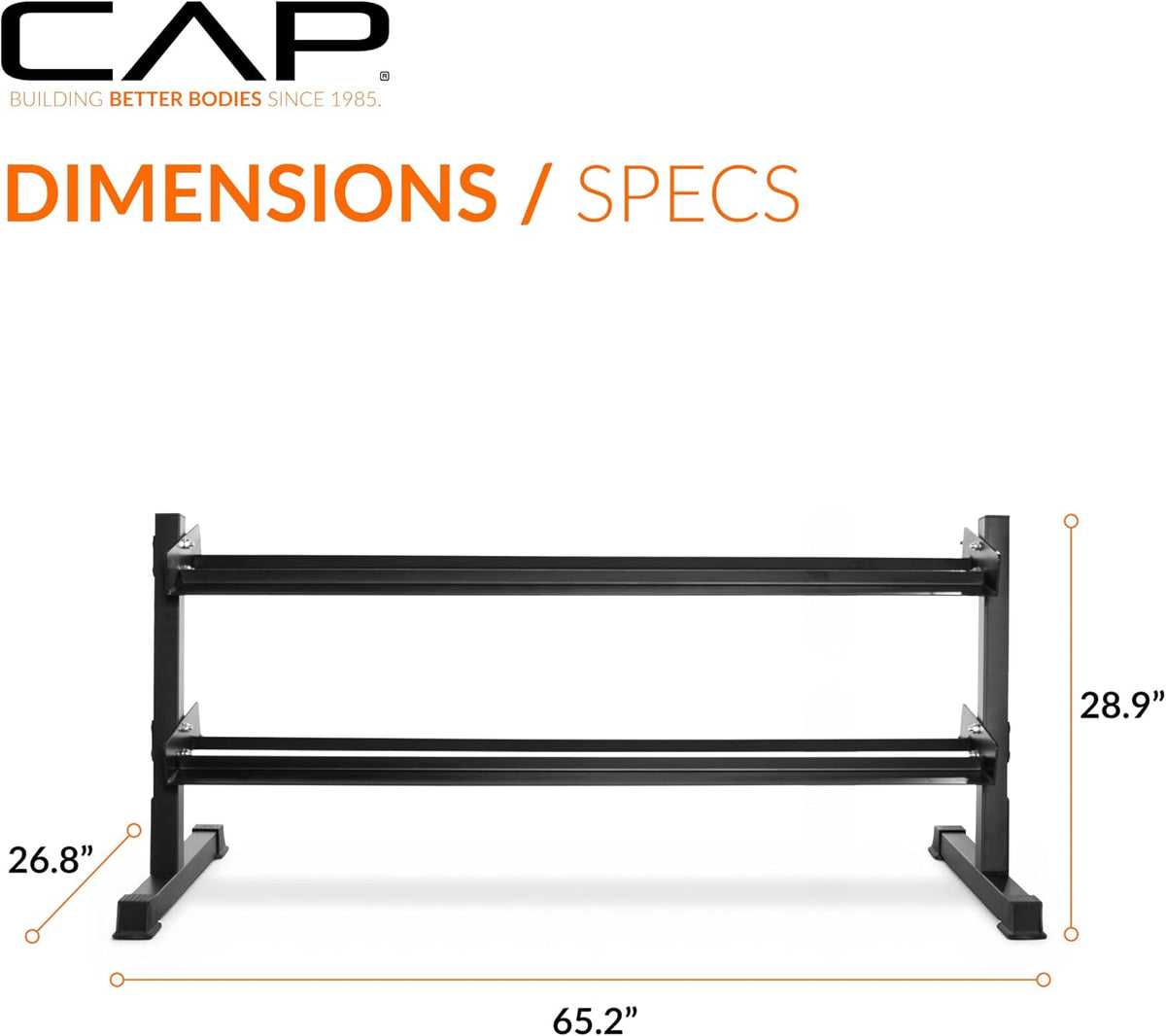 CAP Rubber Coated Dumbbell Weight Set with Rack
