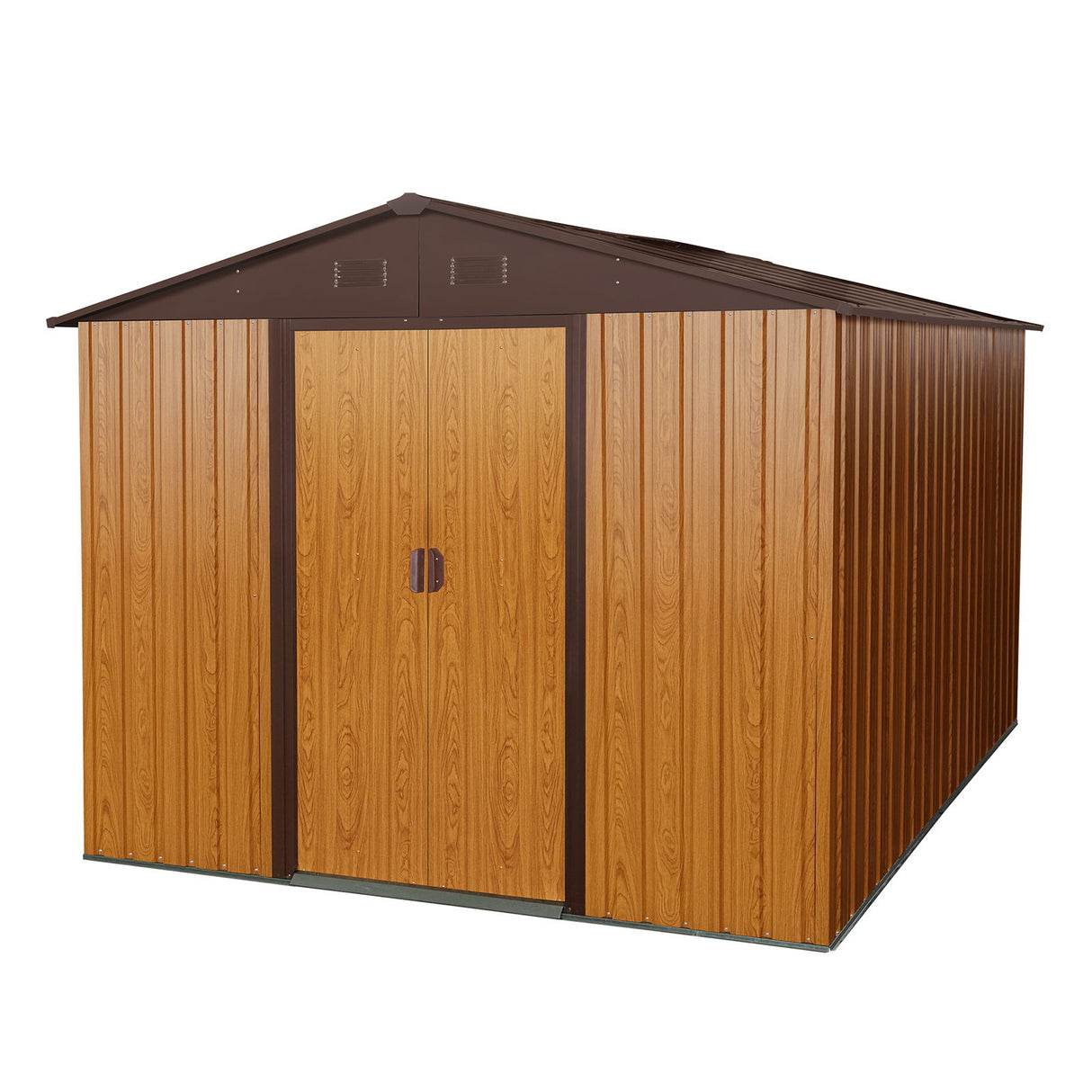 Outdoor Metal Storage Shed Garden Building Heavy Duty with Floor Base