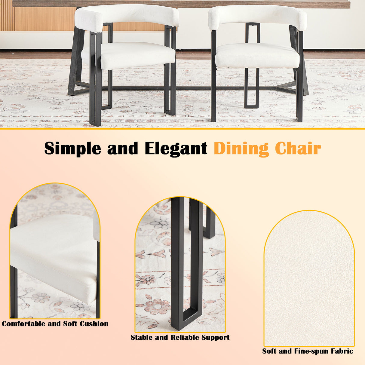 Cushioned Accent Armchairs (Set of 2)