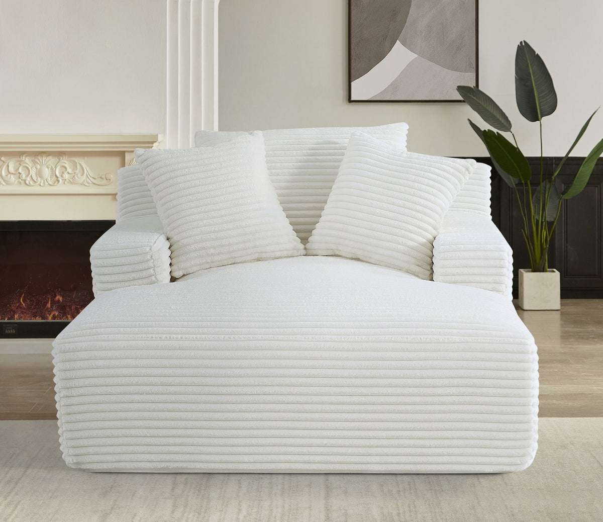 Cloudline - Oversized Chaise Lounge, Modern Comfy Couch With Full Foam Cushioning, Cozy Sleeper Sofabed