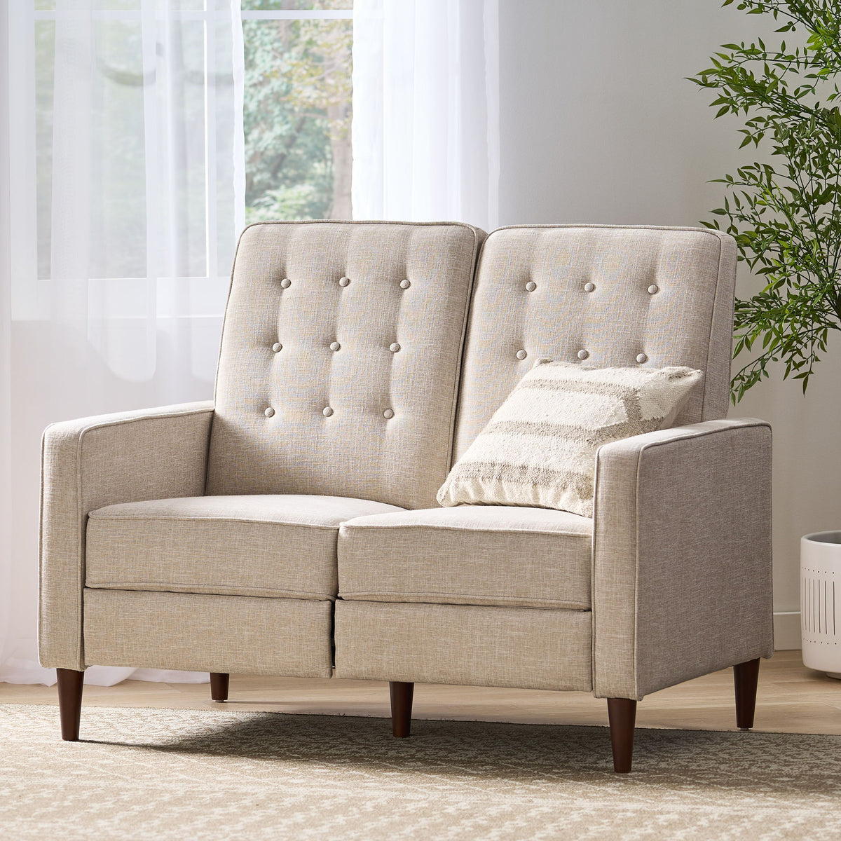 Manville - Contemporary Tufted Loveseat Pushback Recliner