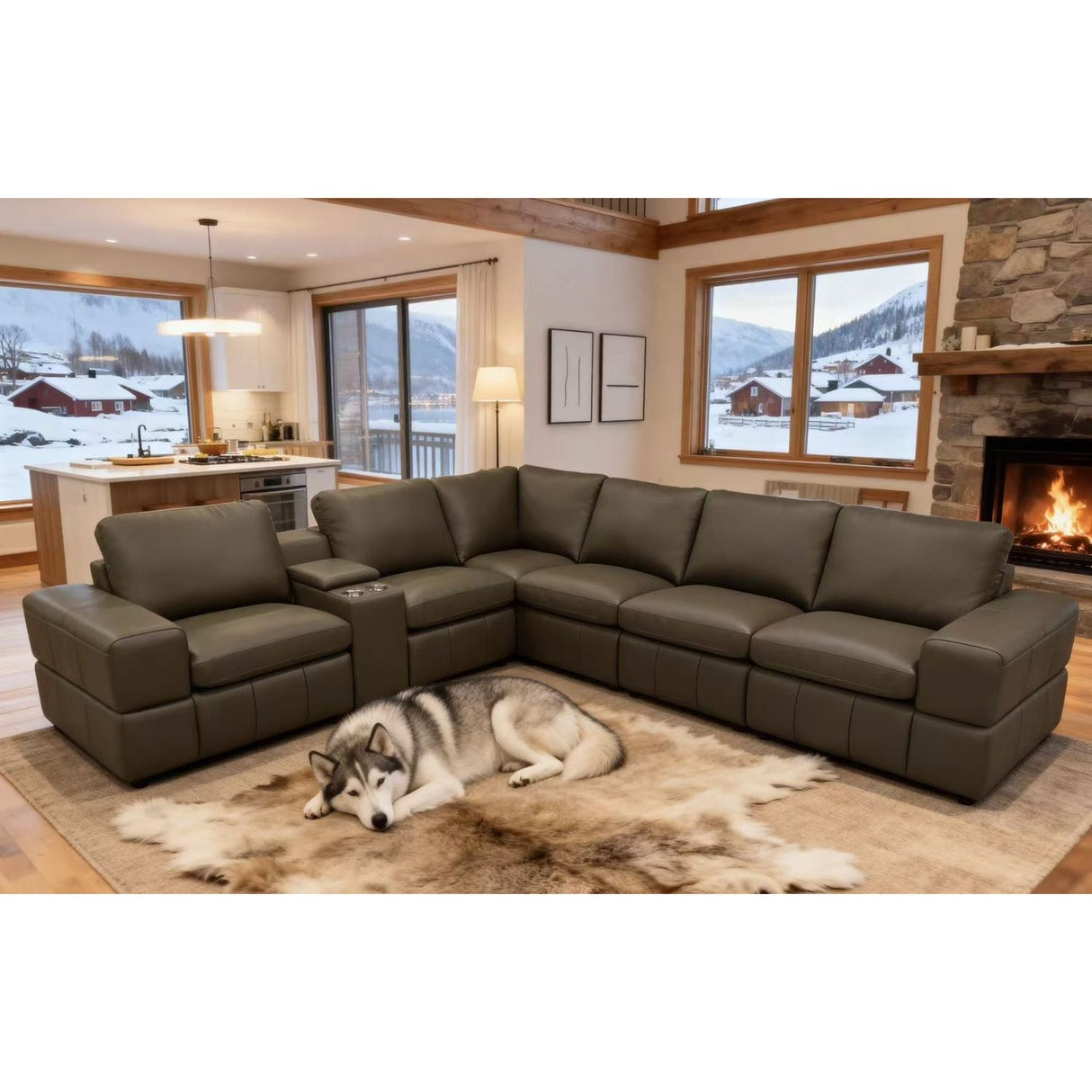 Modular Sectional With Large Square Arms
