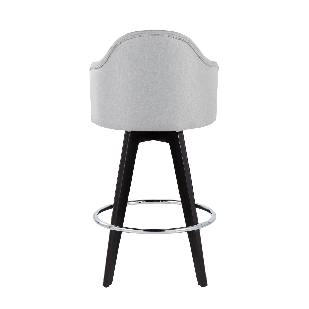 Ahoy - Contemporary Fixed Height Counter Stool Round Chrome Footrest (Set of 2) - Gray