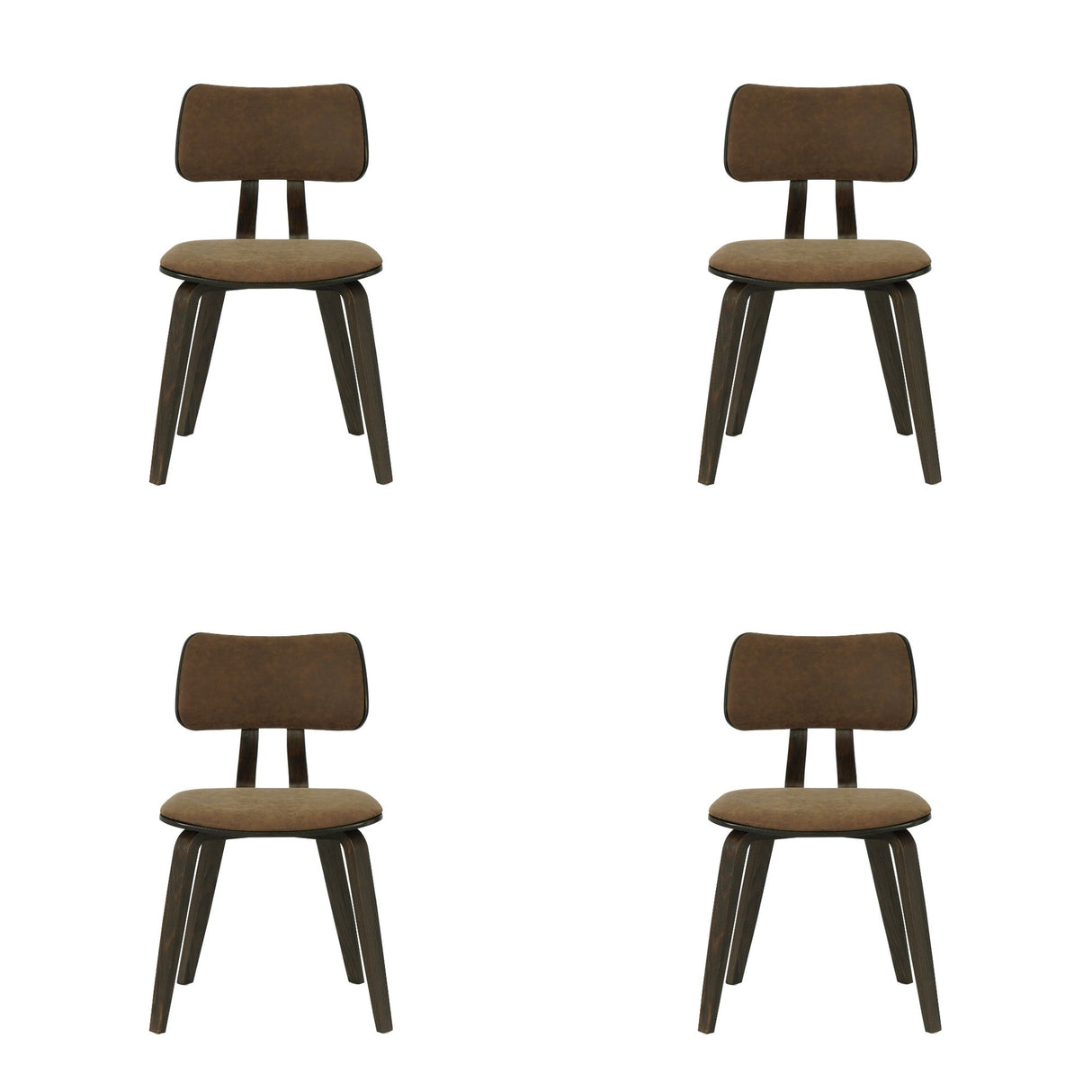 Jaguar - Curved Back Wood Dining Chair With Faux Leather Seat
