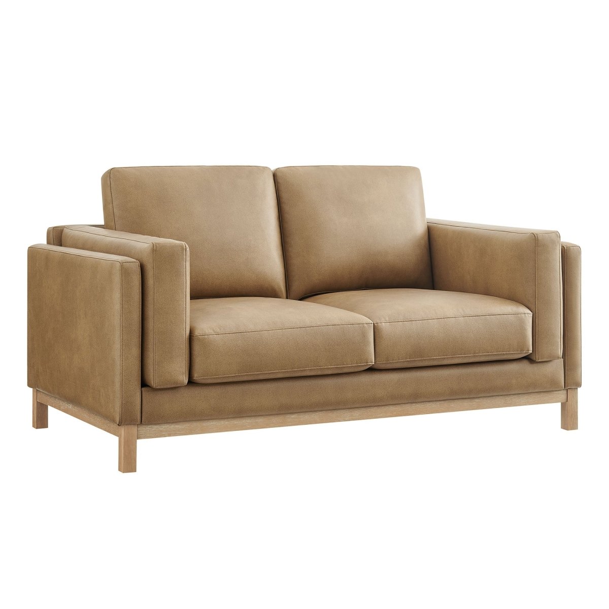 63 Inch American - Traditional Upholstered Vegan Leather Loveseat - Loveseats available at Alpine Outlets in Denver