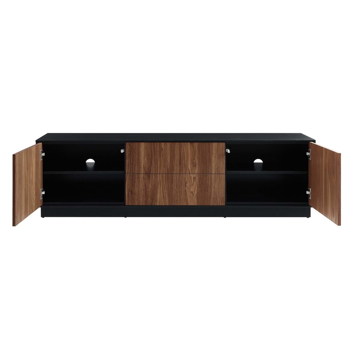 63 Inch Rustic Plinth Base TV Stand in Black Walnut - TV Stands available at Alpine Outlets in Denver