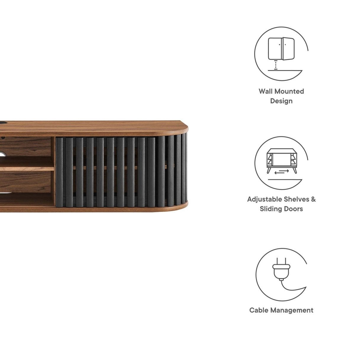 63 Inch Stylish Wall - Mounted TV Stand - TV Stands available at Alpine Outlets in Denver