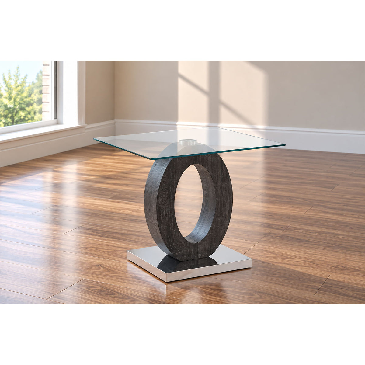 Tracker - End Table - Brown White