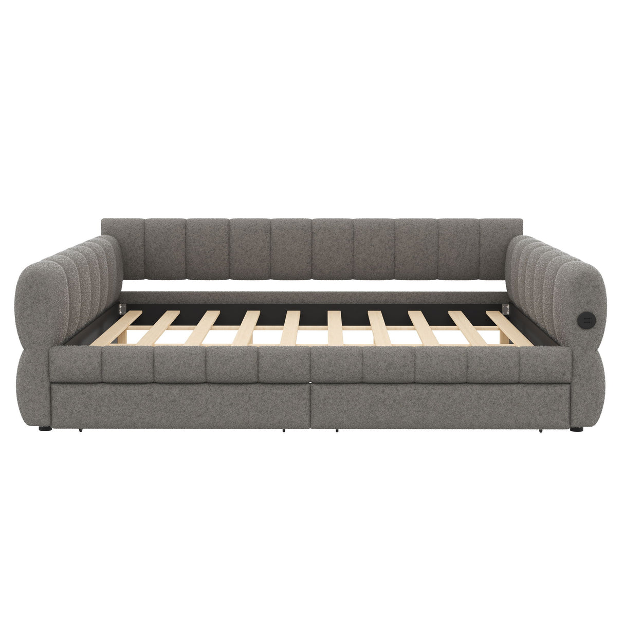 Upholstered Platform Bed With USB Charging And 2 Storage Drawers