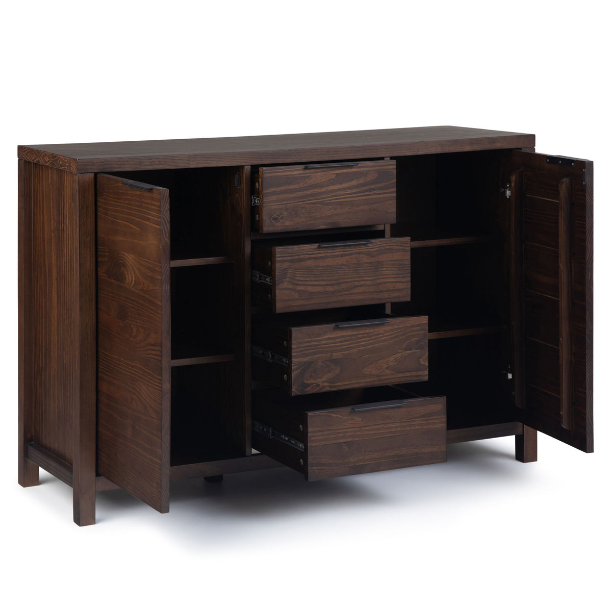Sideboard Buffet Dining Room Cabinet Solid Wood Storage 54x36in