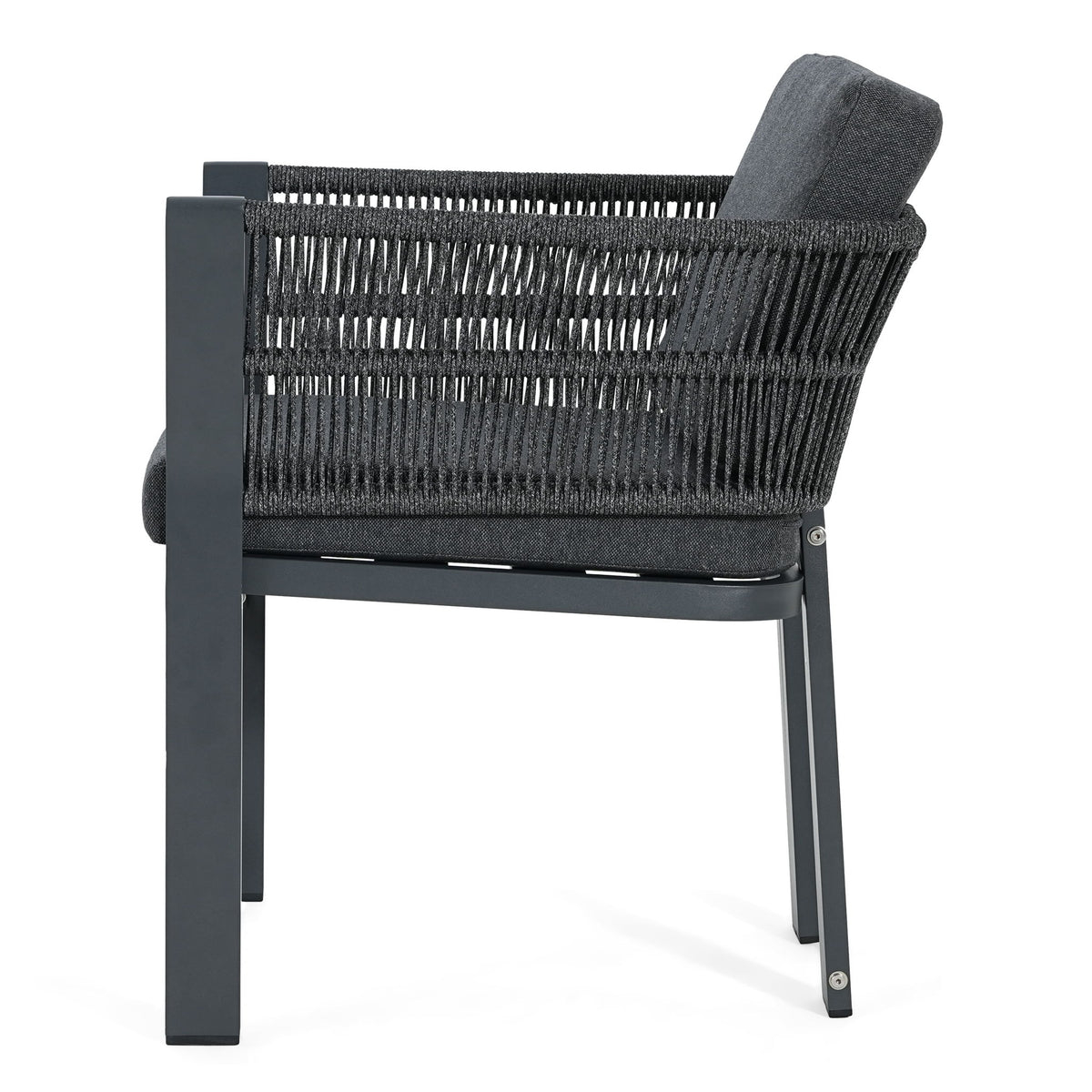 7 Piece Outdoor Dining Set & Table And 6 Chairs - Black / Gray / Teak