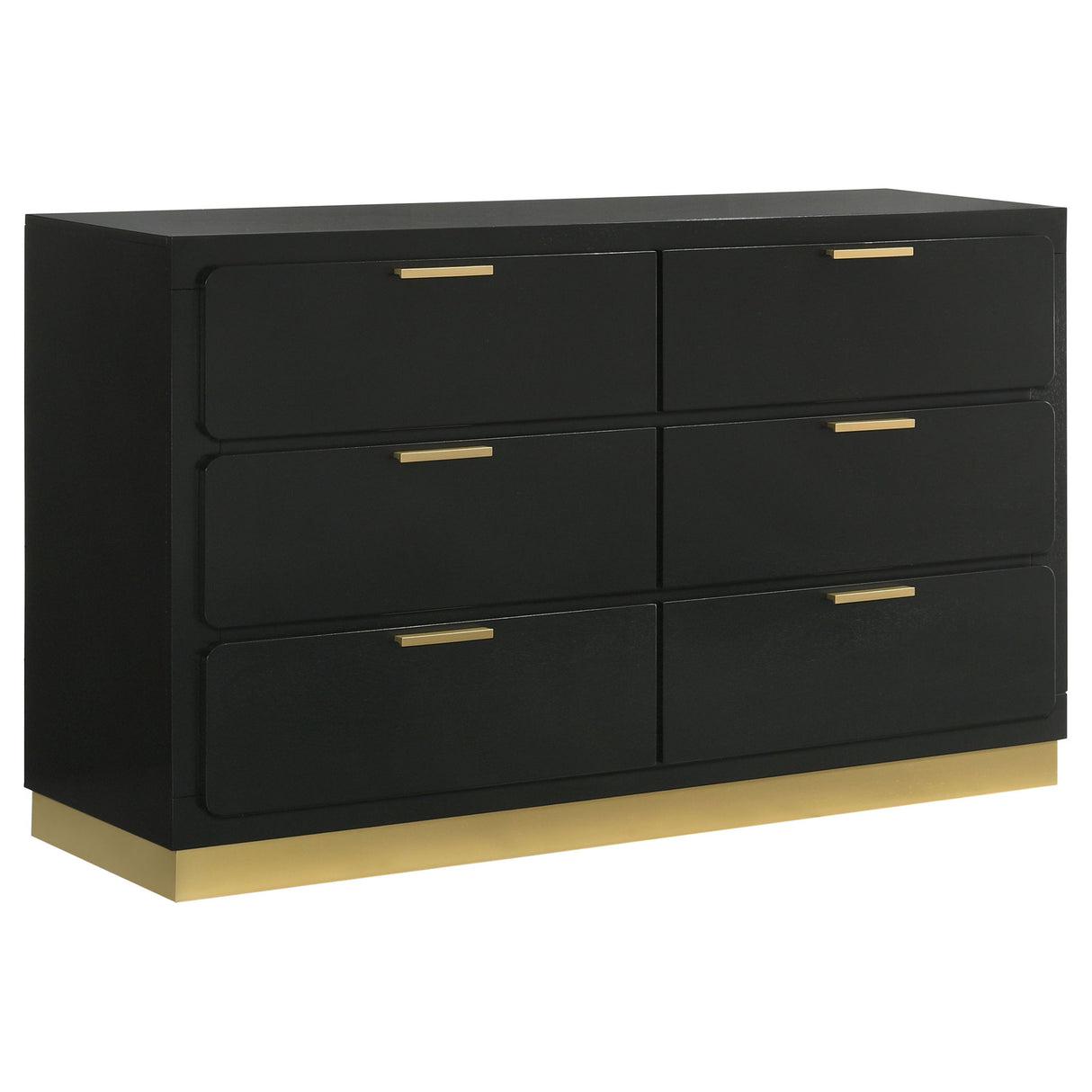 5 Piece California King Bedroom Set With Upholstered Headboard - Black