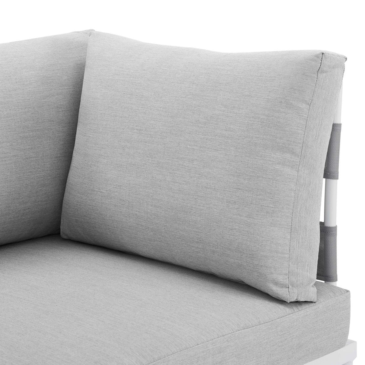 64" Modern Aluminum Outdoor Loveseat with Sunbrella® Cushions – Gray - Outdoor - Alpine Outlets