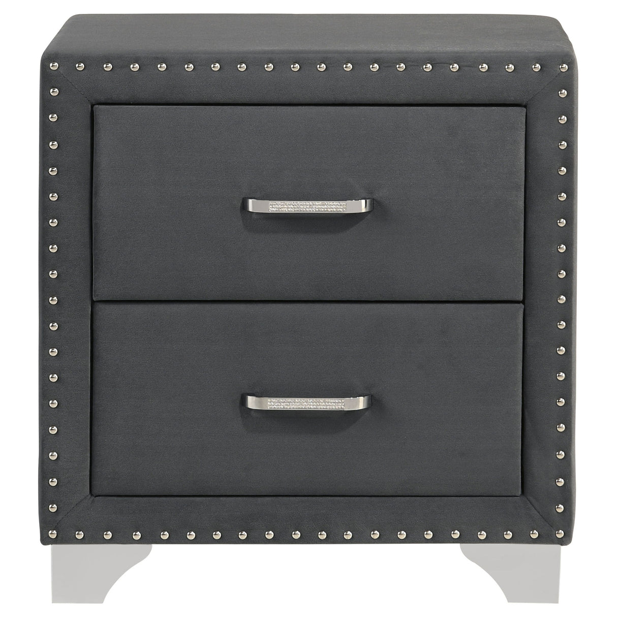 Upholstered 2 Drawer Nightstand With Accents