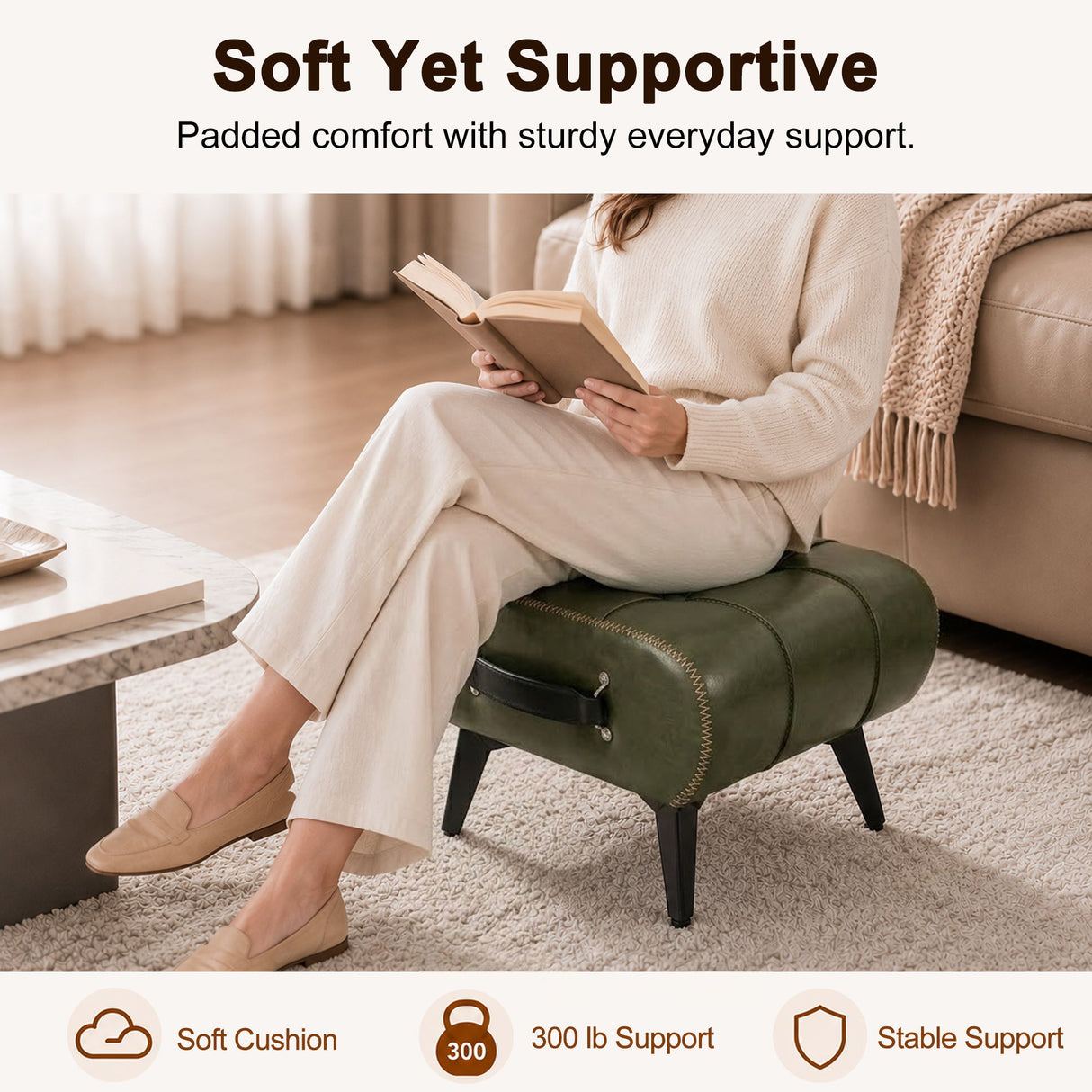 Minimalist Footstool With Hidden Storage