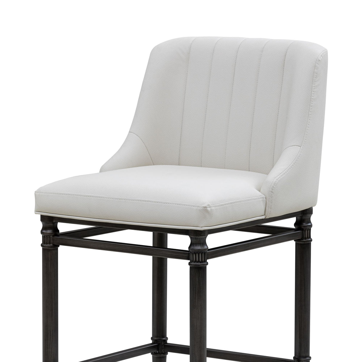 Marvin - Steel Frame Faux Leather Upholstered Counter Height Barstool