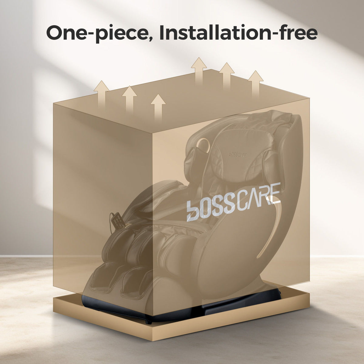 Bosscare - 3D Zero Gravity Massage Chair, Full Body Shiatsu Recliner With App - Black