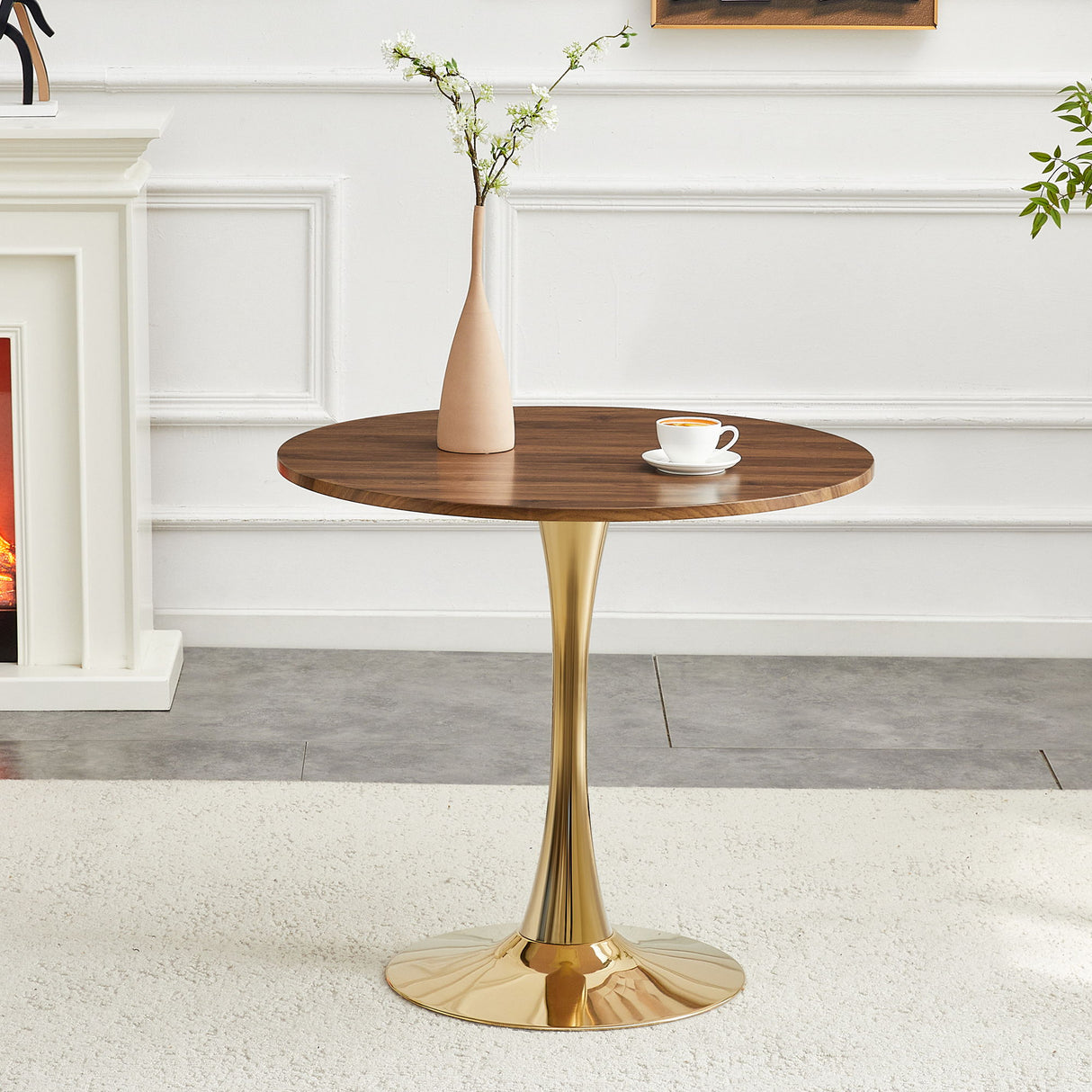 Round Dining Table With Thickened Top For Kitchen