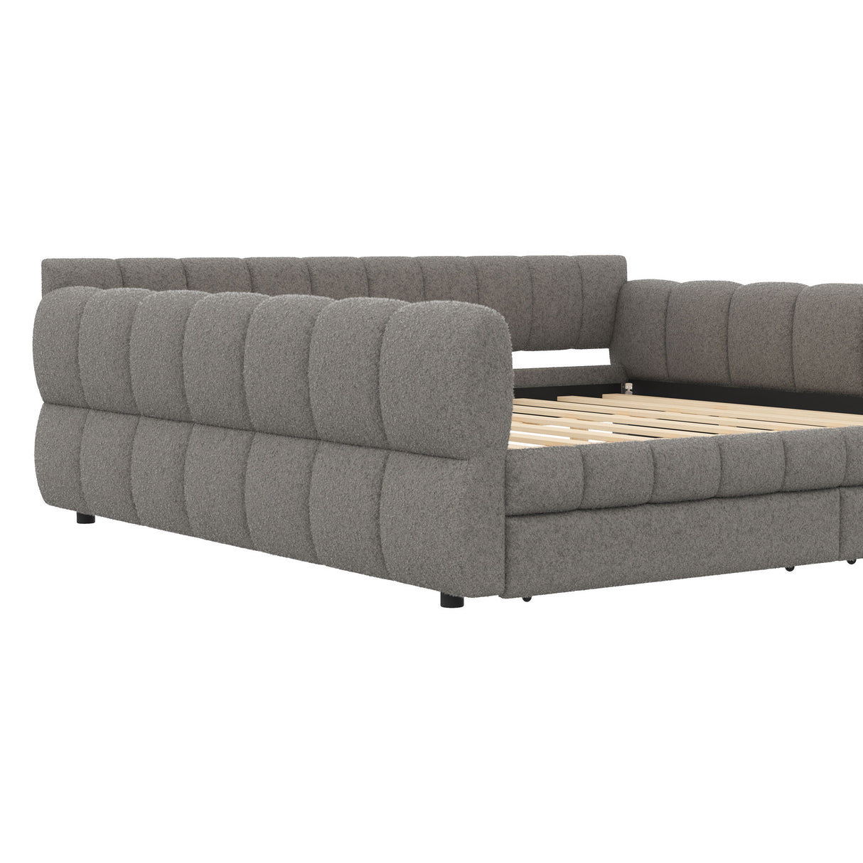 Upholstered Platform Bed With USB Charging And 2 Storage Drawers