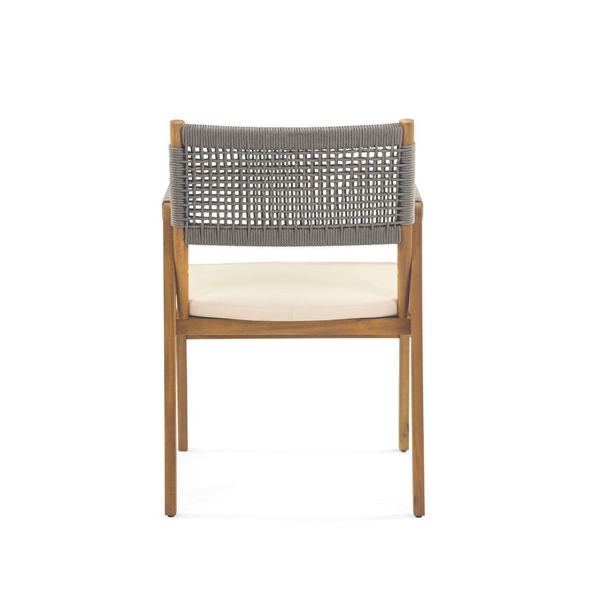 Outdoor 7 Piece Dining Set With Rope Woven Armchairs