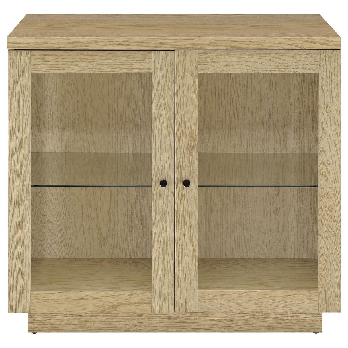 Metro - 2 Door Display Cabinet With Adjustable Shelves - Light Oak