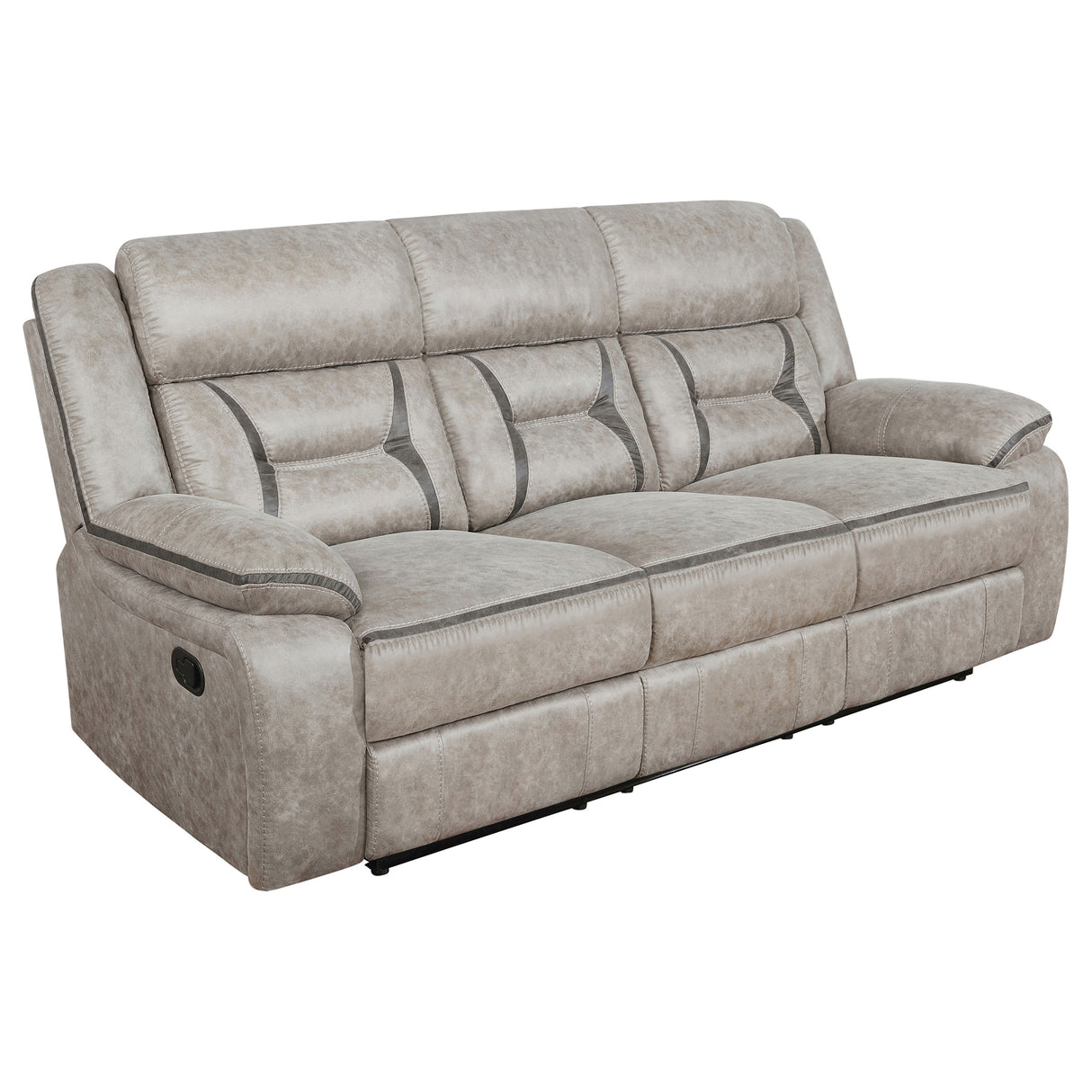 Greer 2-Piece Upholstered Reclining Sofa Set in Taupe