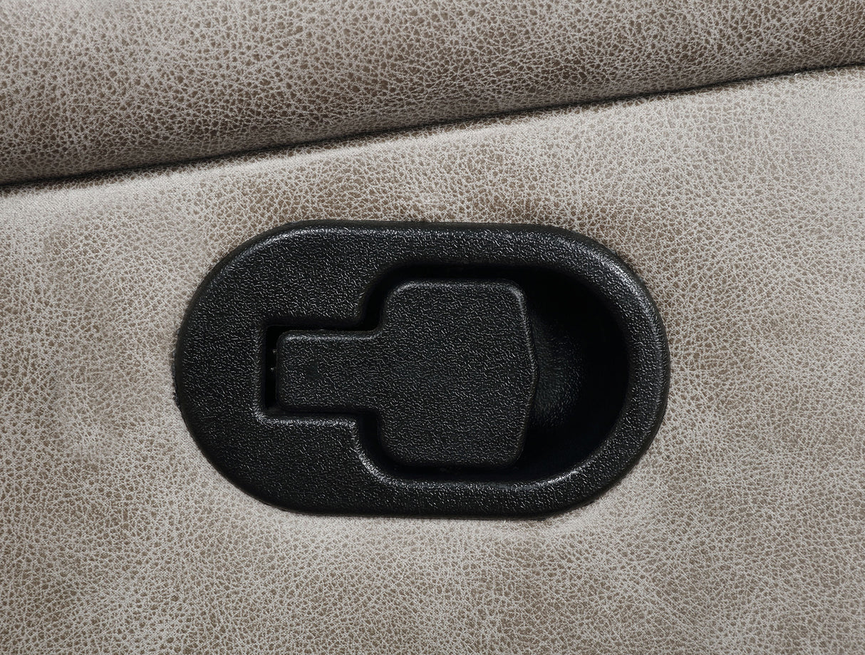Greer Upholstered Motion Reclining Sofa in Taupe