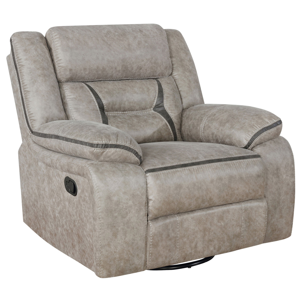 Greer Upholstered Swivel Glider Recliner Chair - Taupe