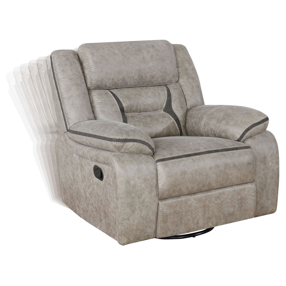 Greer Upholstered Swivel Glider Recliner Chair - Taupe