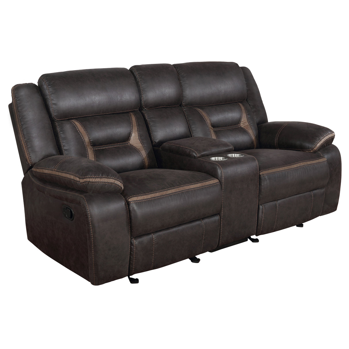 Greer 2-Piece Upholstered Reclining Sofa Set in Brown