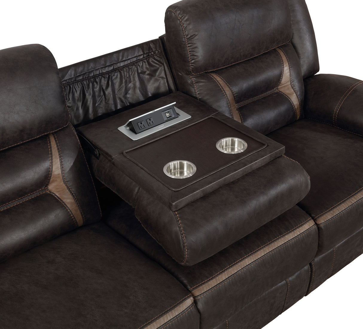 Greer 2-Piece Upholstered Reclining Sofa Set in Brown