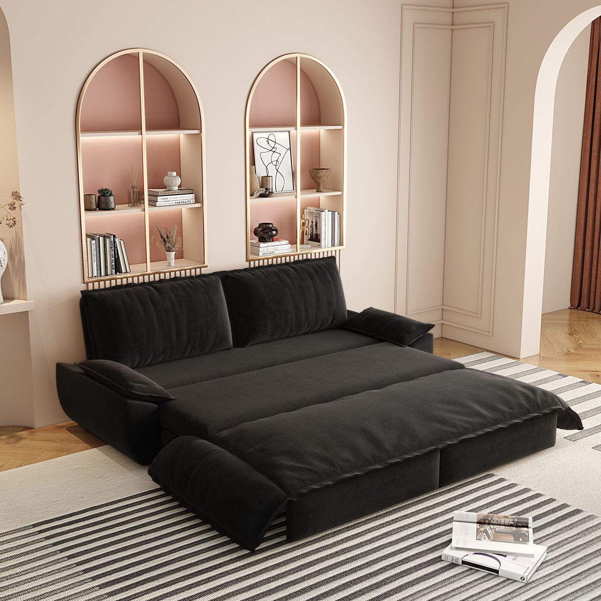 Queen Pull Out Bed, 3 In 1 Convertible Sleeper Sofa