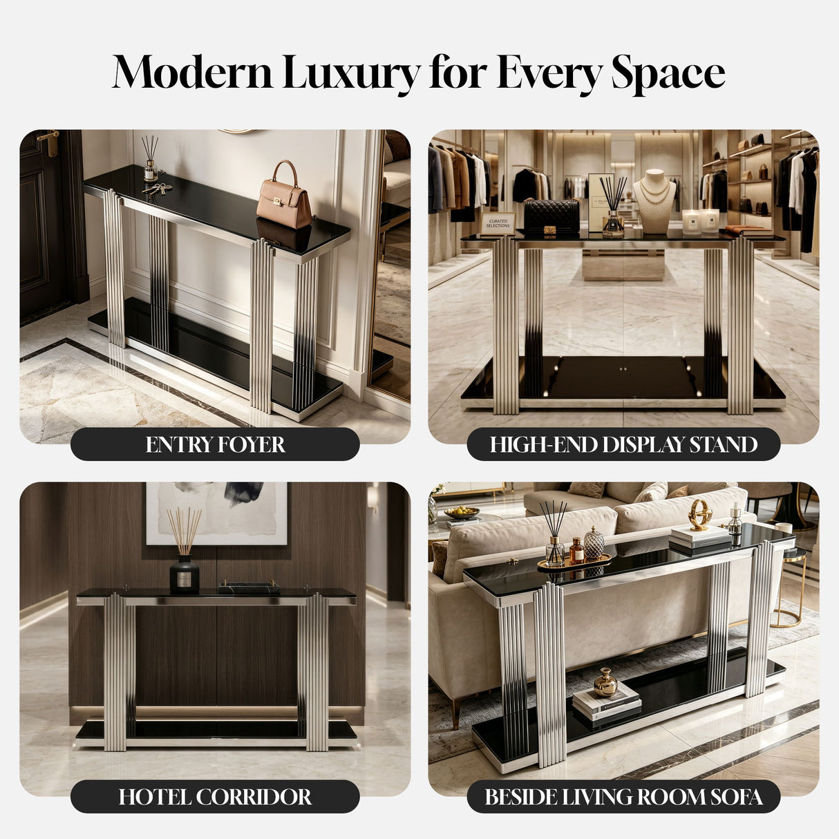 Console Table With Double Tier Storage