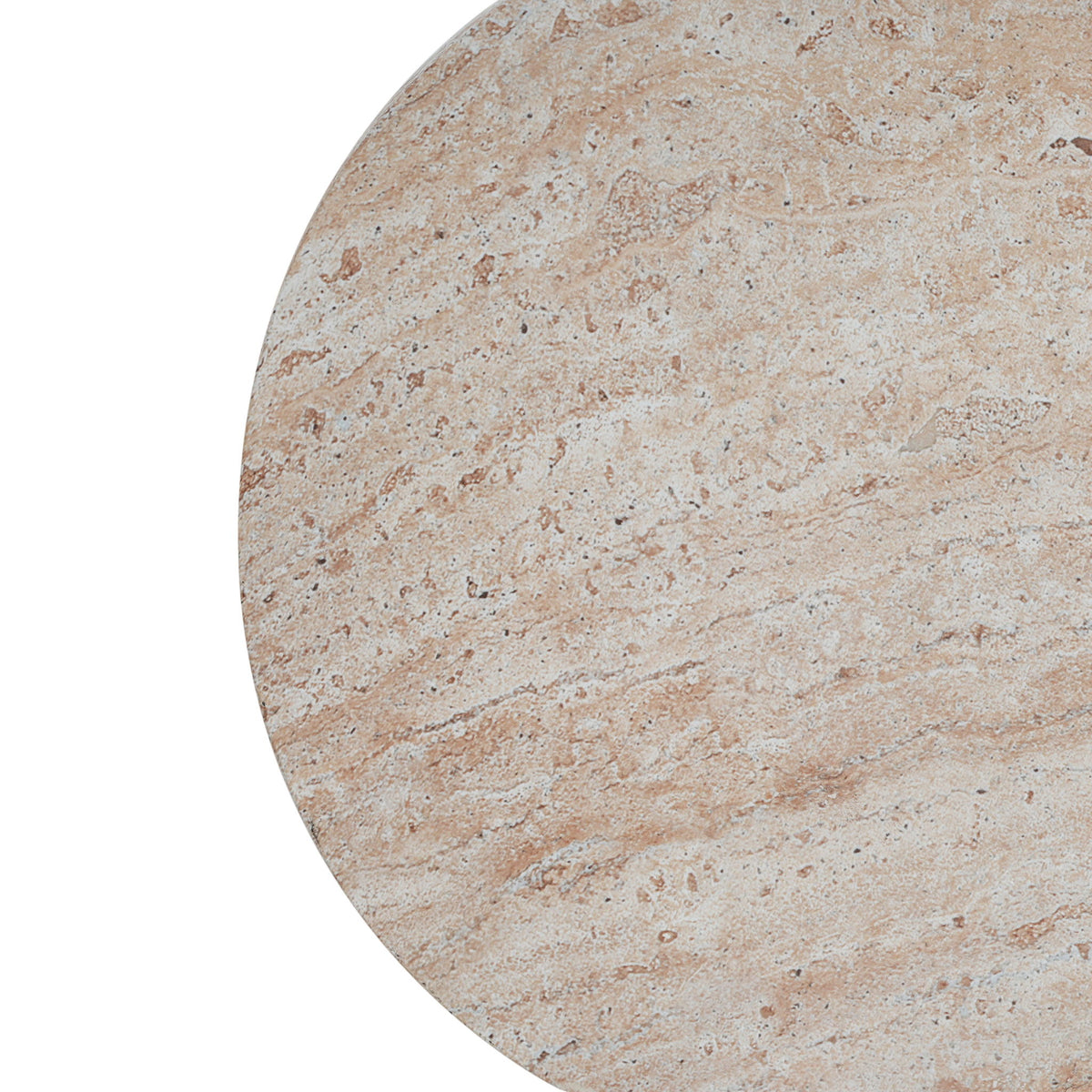 Stylish Outdoor / Indoor Lightweight Concrete Side Table With Travertine - Beige