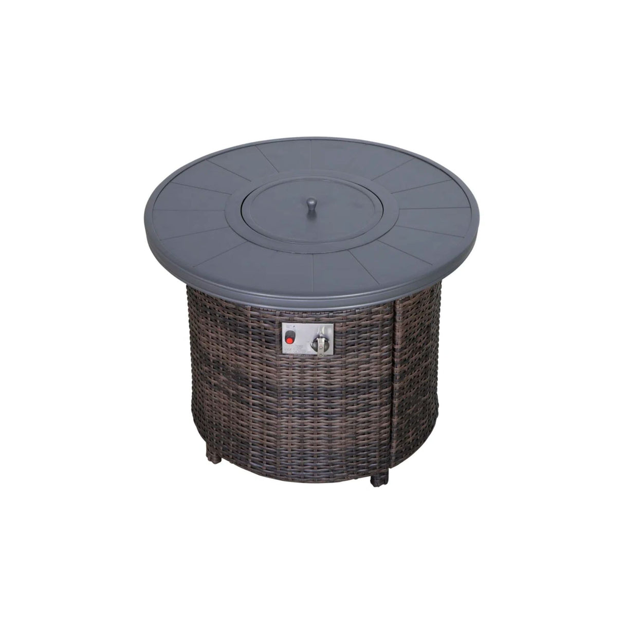 Outdoor Fire Pit Table Propane Heater Wicker 32x25in