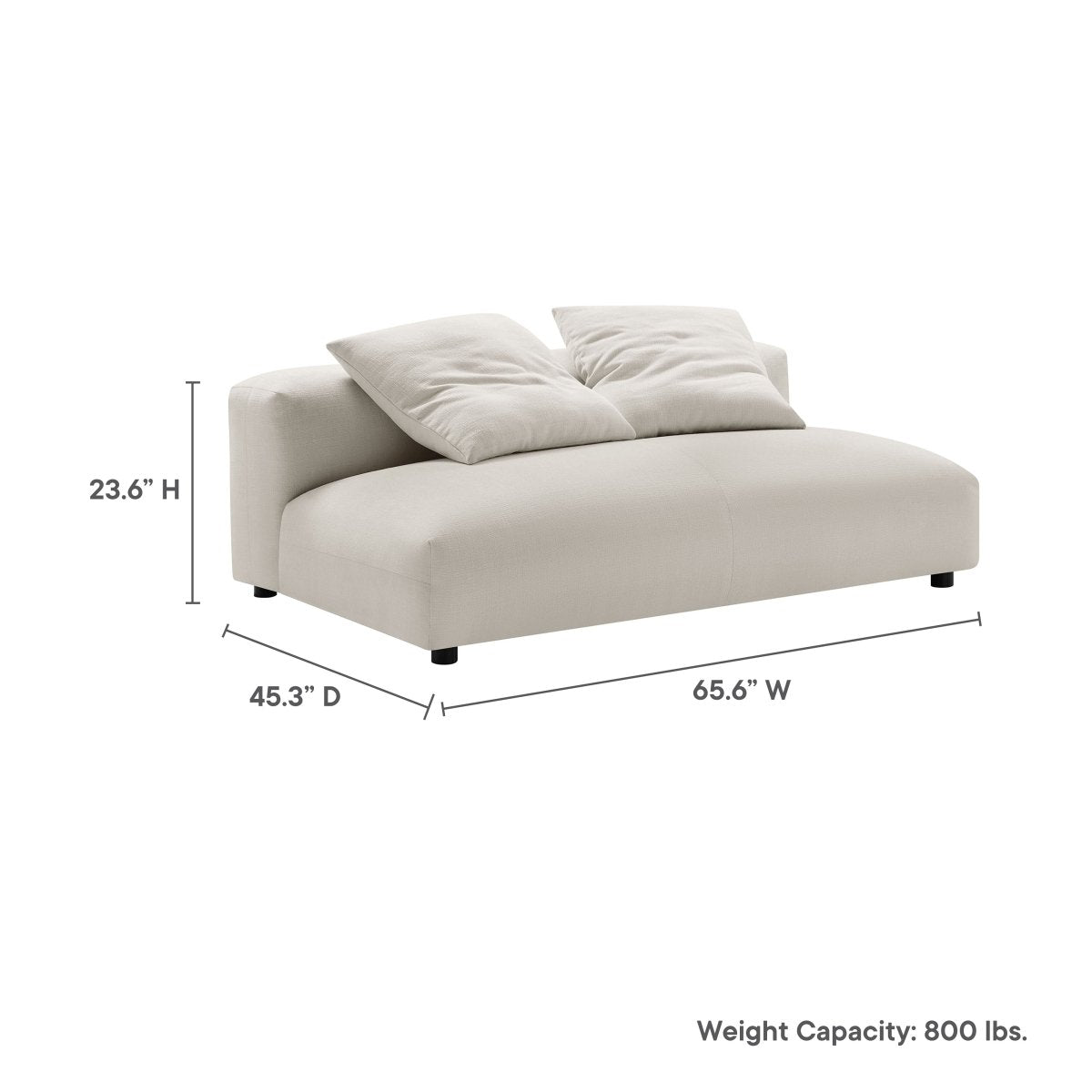 66 Inch Modular Upholstered Fabric Armless Loveseat - Loveseats available at Alpine Outlets in Denver