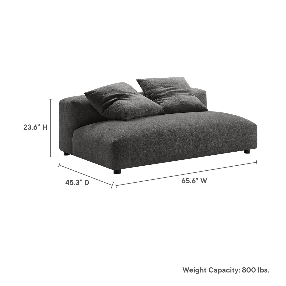 66 Inch Modular Upholstered Fabric Armless Loveseat - Loveseats available at Alpine Outlets in Denver