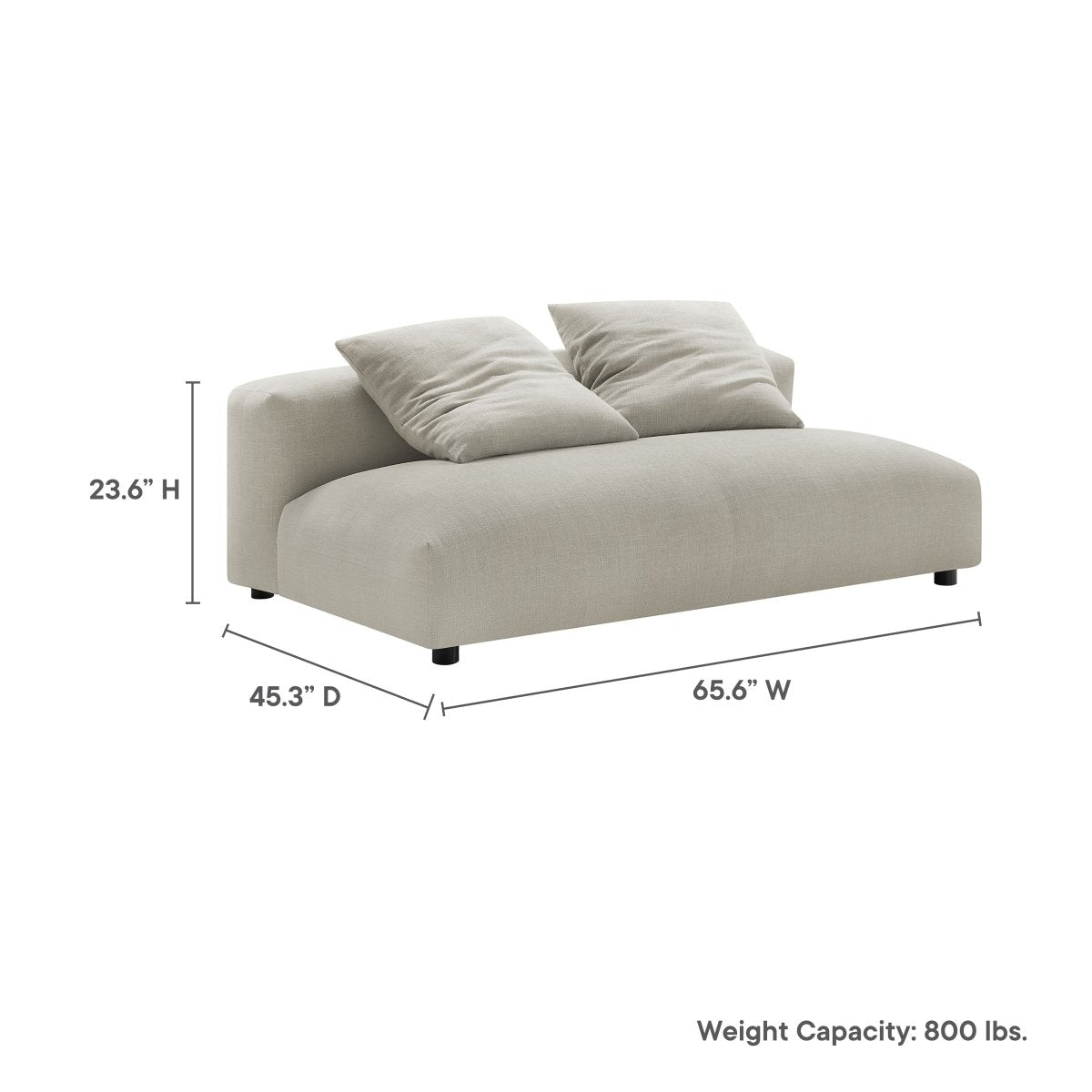 66 Inch Modular Upholstered Fabric Armless Loveseat - Loveseats available at Alpine Outlets in Denver