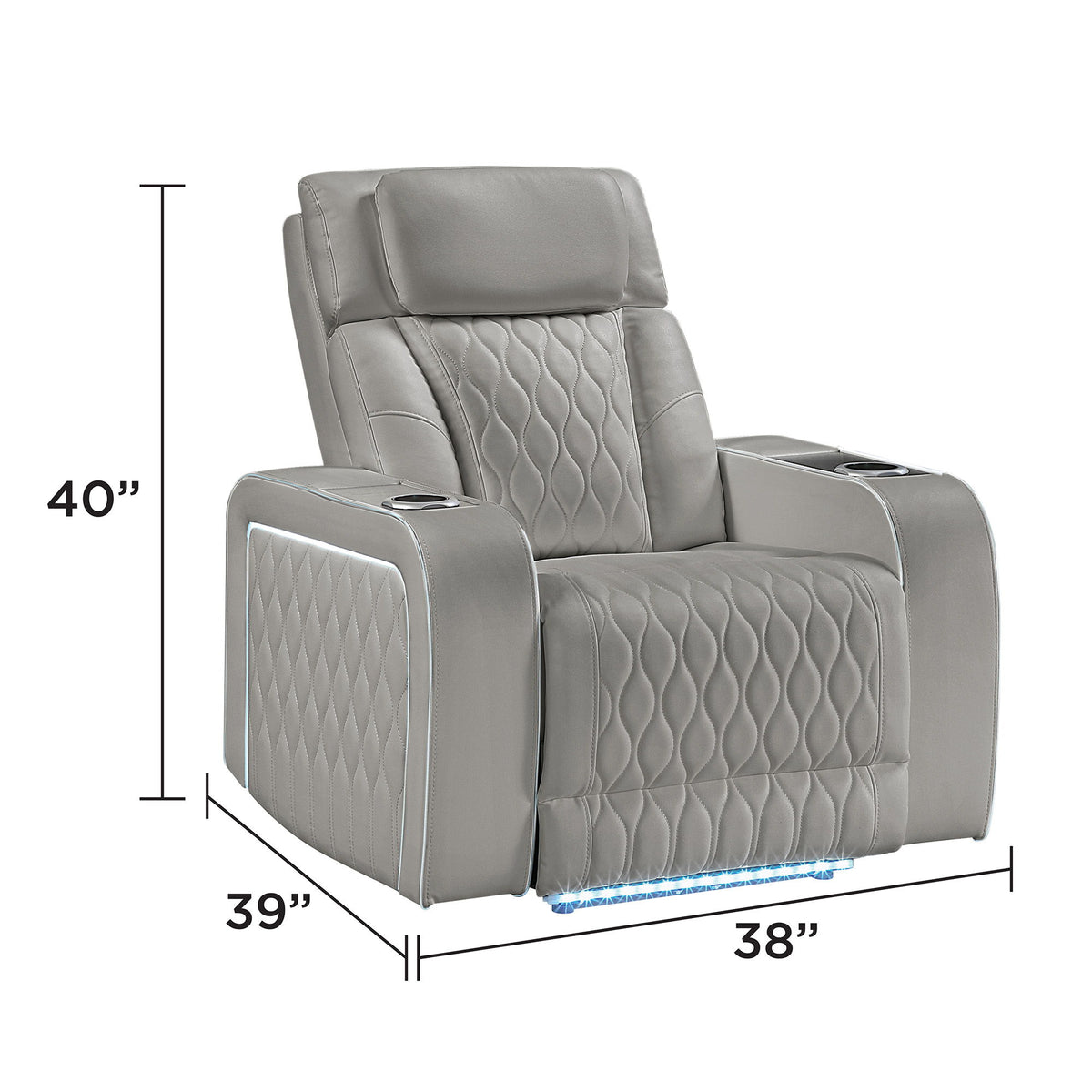 Electra - Power Recliner With Power Headrest, Massage, LED Lighting And USB Control