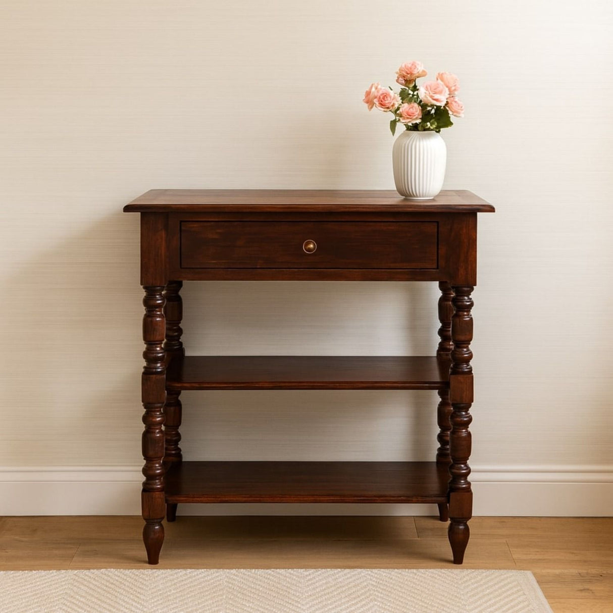 Turned Occasional Table - Brown