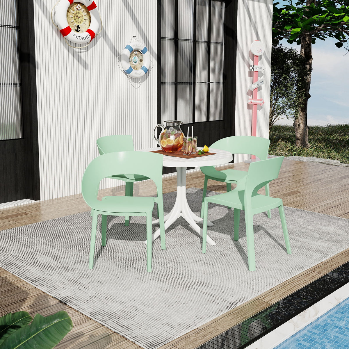 1 Piece Designed Single Chair, UV Resistant, Waterproof And Wear Resistant - Haze Green