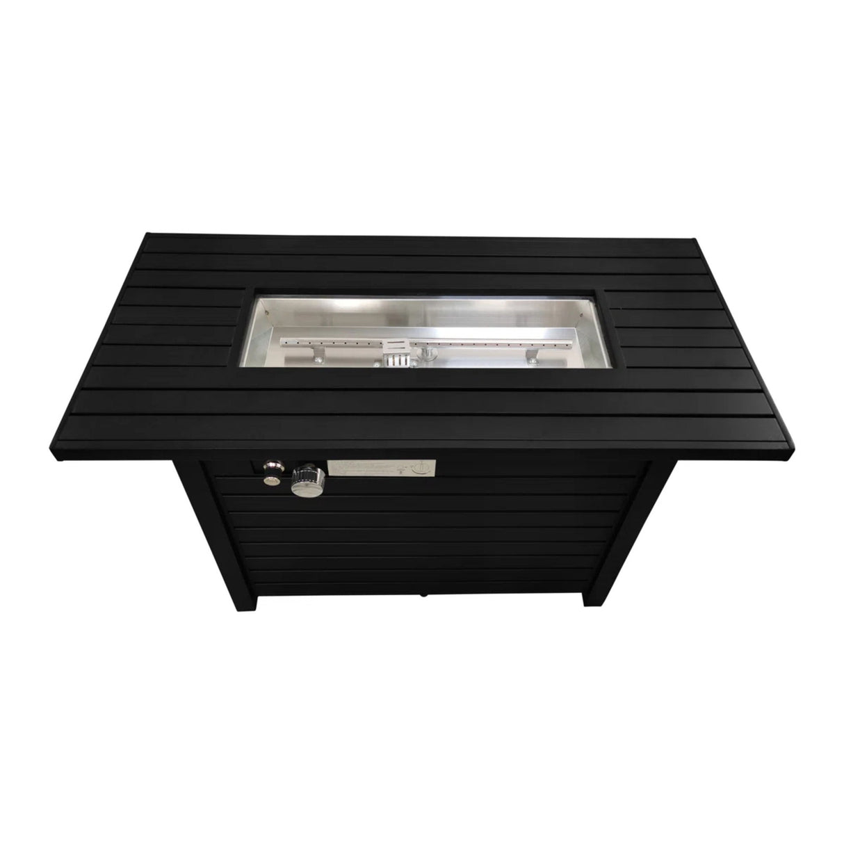 Outdoor Fire Pit Table Garden Heater Dual Fuel Steel 42x25in