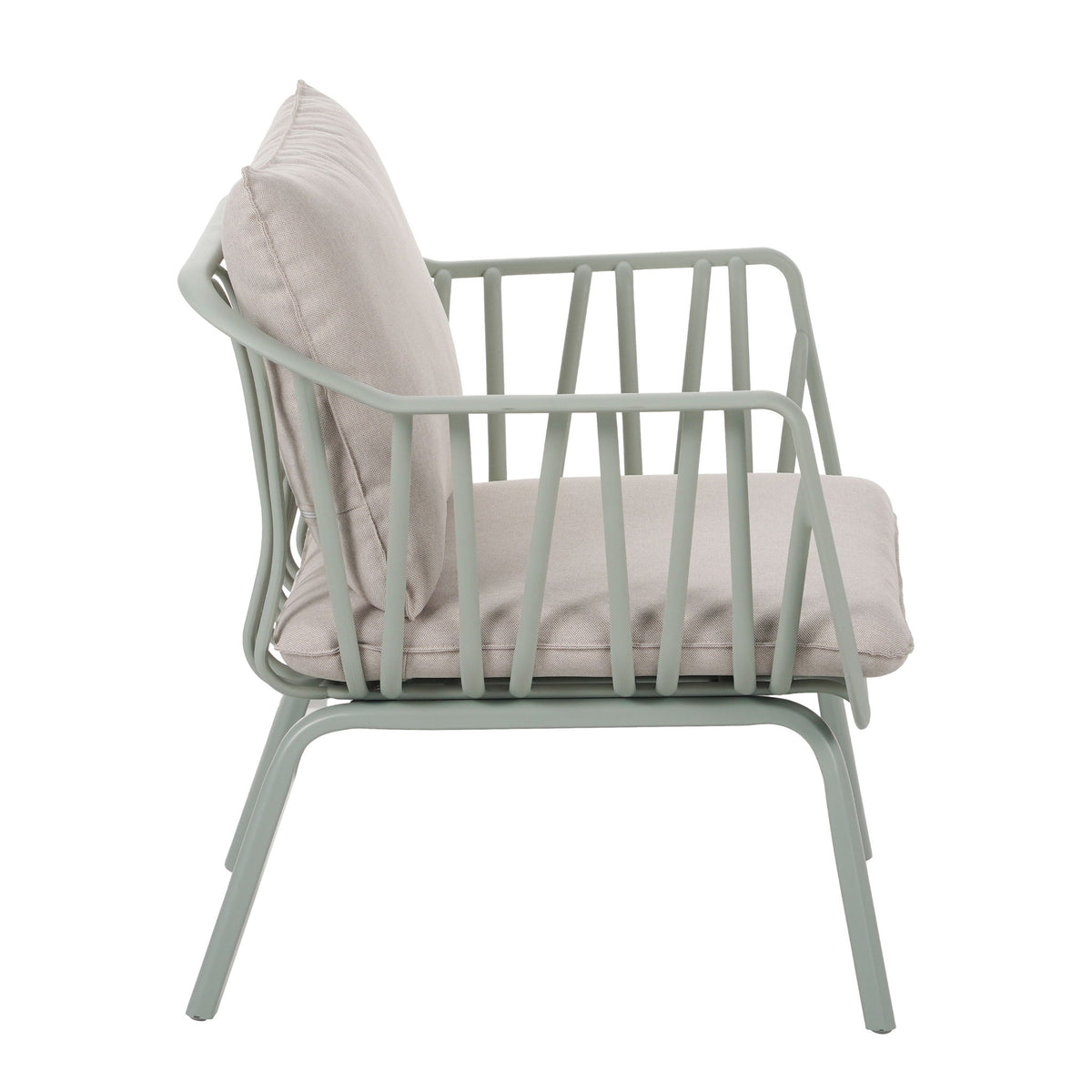 Huron - Outdoor Patio Club Chair (Set of 2) - Beige / Light Green