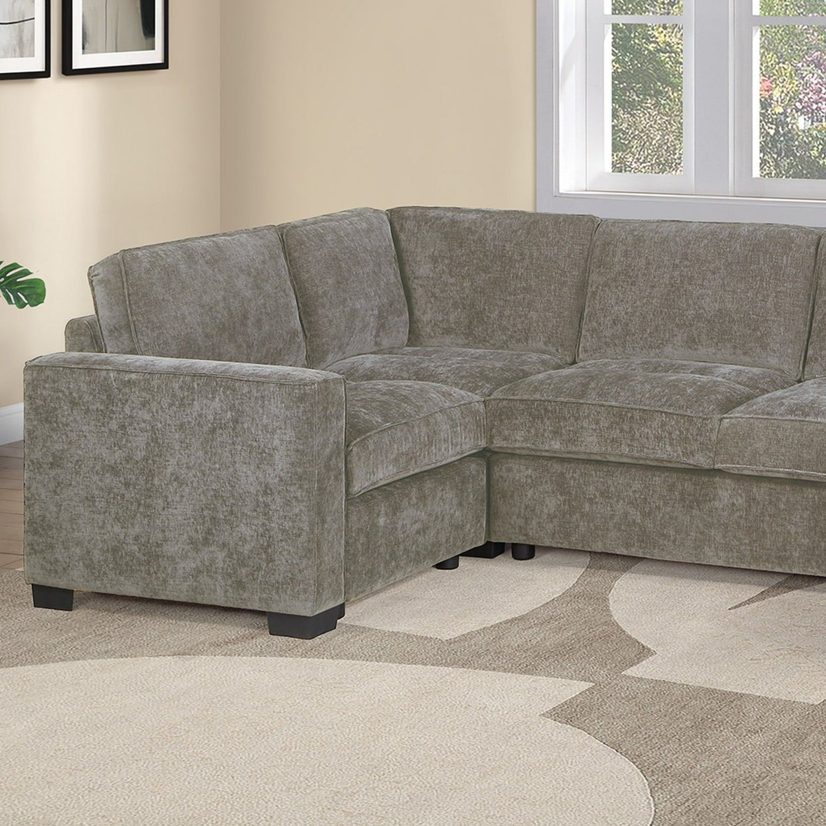 Sectional With RAF Chaise, Armless Loveseat & LAF 1 Arm Chair