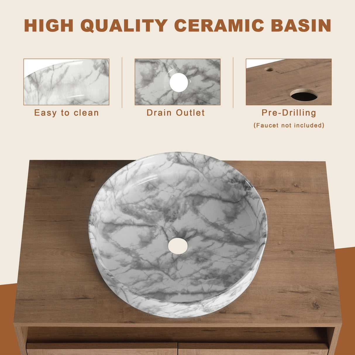 Bathroom Vanity & Art Sink And Side Cabinet, Float Mounting Design