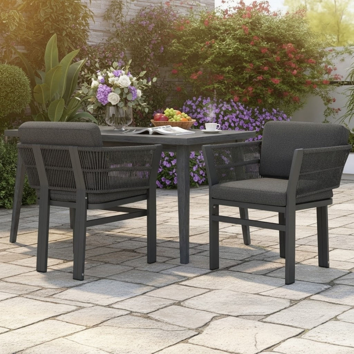 Outdoor Dining Chair, All-Weather Patio Seating For Backyard (Set of 2)