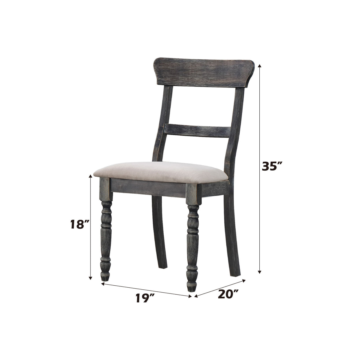 Leventis - Linen Weathered Side Chair (Set of 2) - Light Brown - Chair Sets - Alpine Outlets