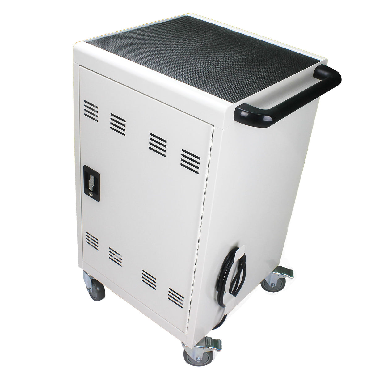 Mobile Charging Cart And Cabinet For Tablets Laptops 30 Device With Combination Lock - Antique White