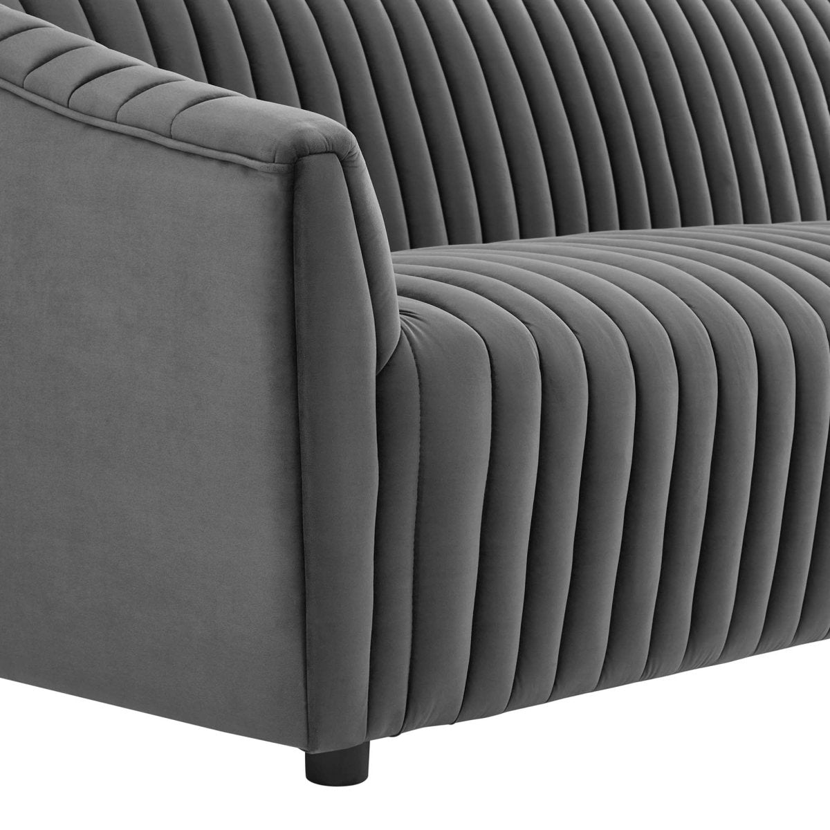 68 - Inch Announce Performance Velvet Channel Tufted Loveseat - Loveseats available at Alpine Outlets in Denver